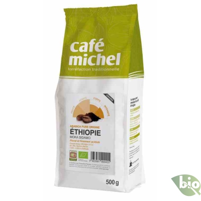 KAWA ZIARNISTA ARABICA 100 % MOKA GUJI ETIOPIA FAIR TRADE BIO 500 g - CAFE MICHEL