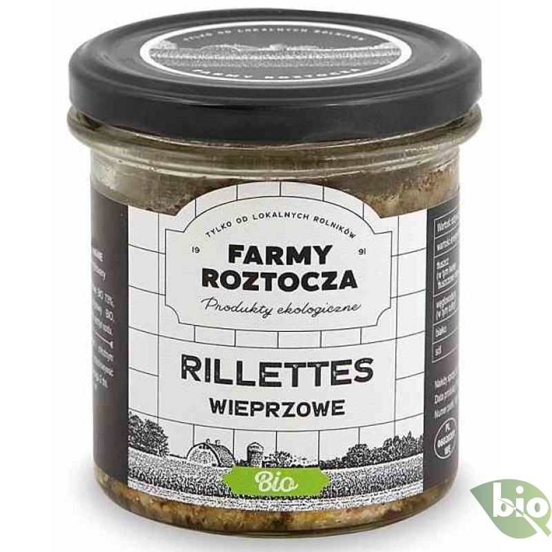 RILLETTES WIEPRZOWE BIO 180 g (SŁOIK) - FARMY ROZTOCZA