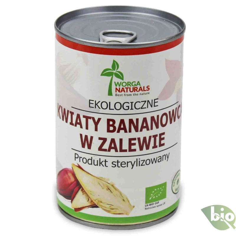 KWIATY BANANOWCA (BANANA BLOSSOM) W ZALEWIE BIO 400 g (220 g) (PUSZKA) - WORGA NATURALS